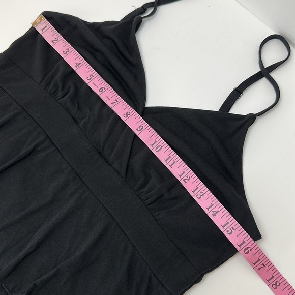 INC Black Ruffled Surplice 100% Tencel Cami Tank Top L Soft Moisture Wicking - Picture 8 of 12
